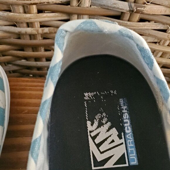 Vans Blue & White Checkerboard Canvas Lace-Up Sneakers Skateboard Mens Size 9.5 - Picture 10 of 15